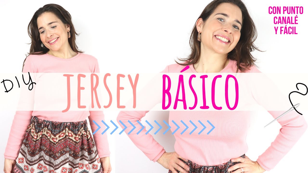 TUTORIAL JERSEY BÁSICO fácil y rápido! - DIY - Cómo coser punto canalé o punto camiseta
