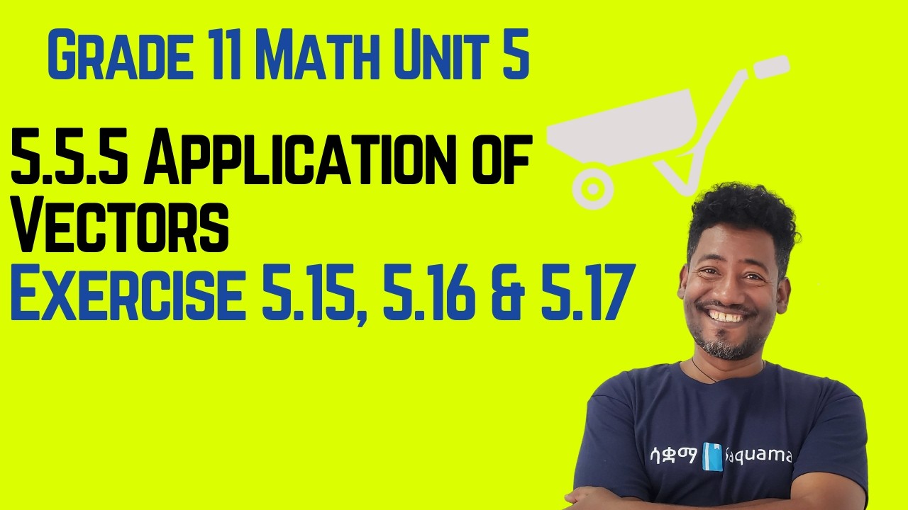 Grade 11 Maths Unit 5:5.5 Application of Vectors and Exercise 5 .15, 5 .16 & 5 .17  | Saquama