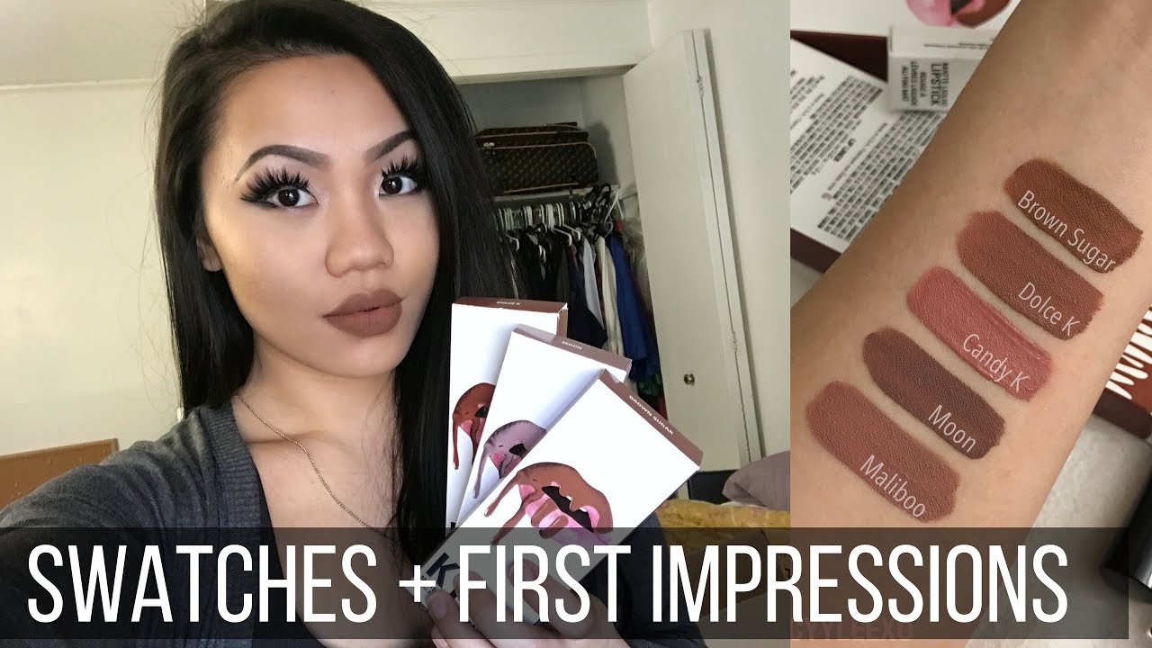 Kylie Liquid Lipstick Swatches on Dark Hair & Asian Skin Tone