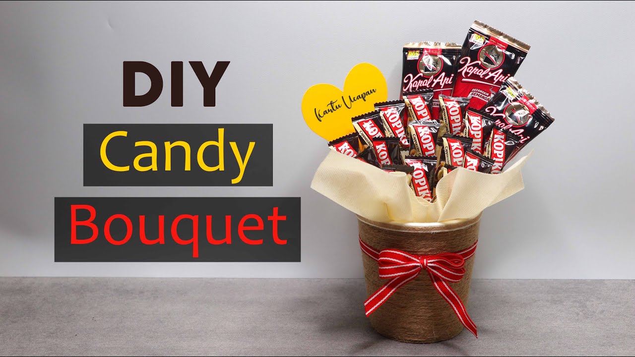 Cara Membuat Buket Permen dari Cup Pop Mie | Buket Snack Murah | DIY Candy Bouquet
