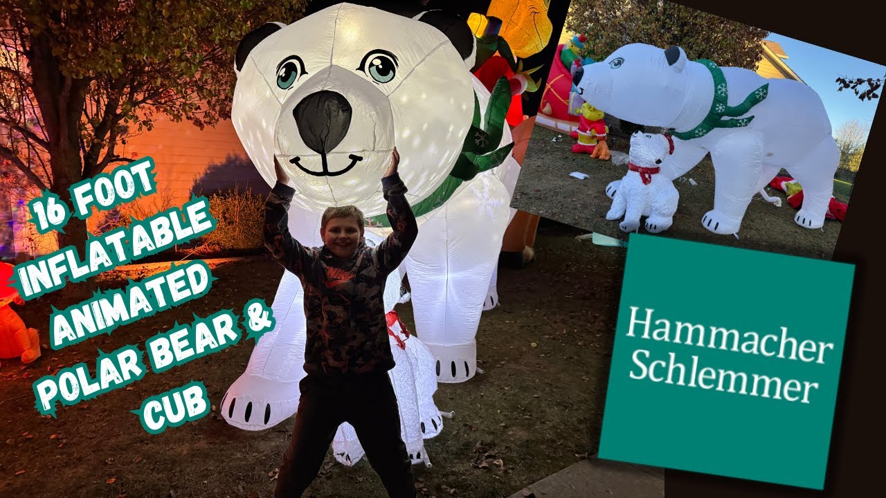Unboxing & Review:  16 foot Inflatable Animated Polar Bear & Cub | Hammacher Schlemmer Exclusive