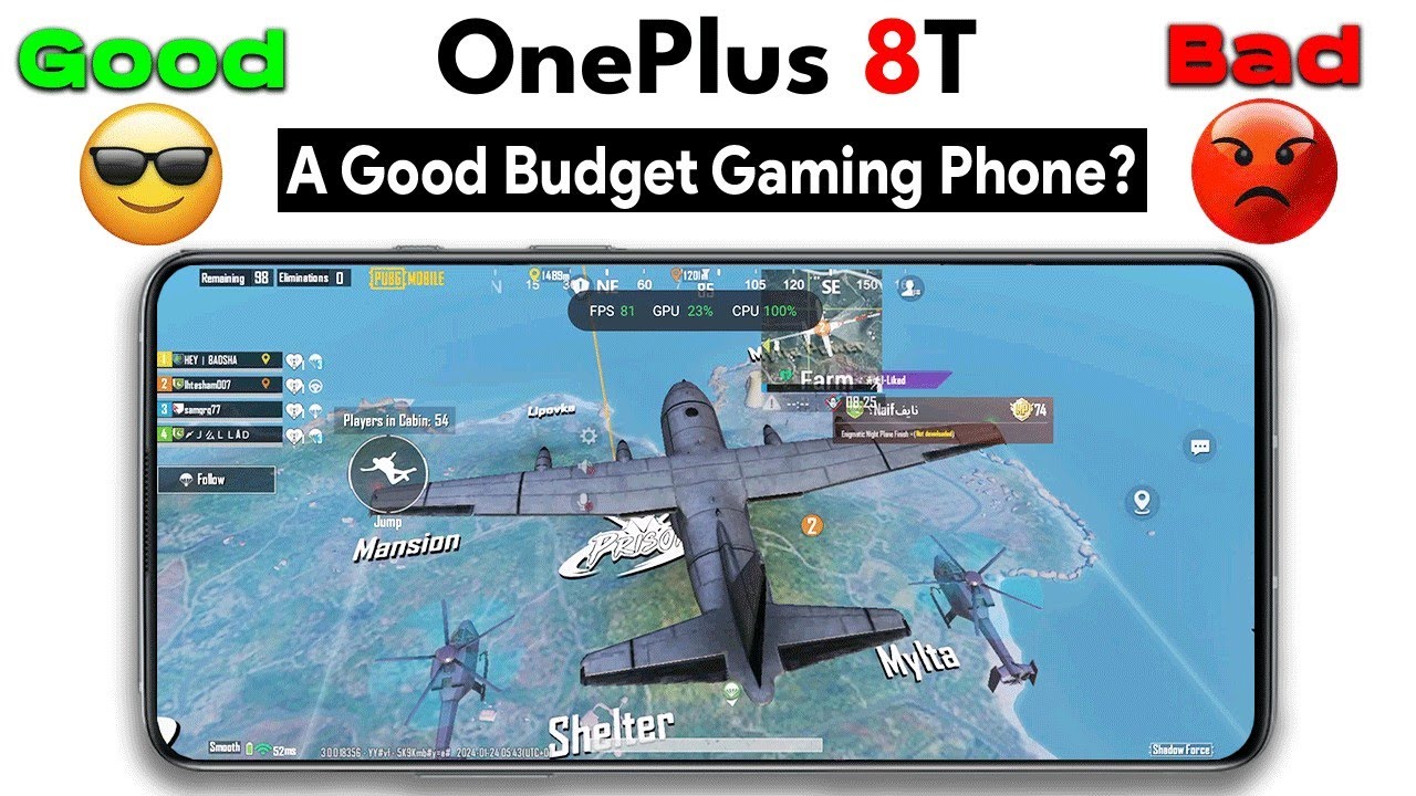 Подробный тест OnePlus 8T в PUBG 2024 [FPS, нагрев, аккумулятор, запись экрана]