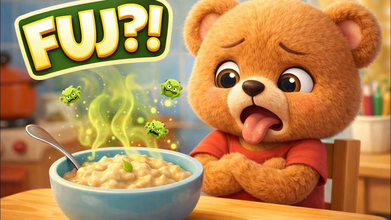 Macík, čo nechcel jesť 🧸🍐 | Veselá detská pesnička o jedle