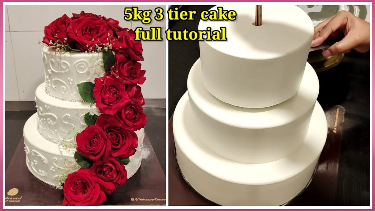 3 tier wedding cake designs | wedding anniversary cake | 5kg three tier cake | 1st anniversary cake