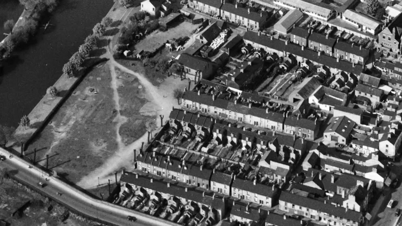 Aerial view of Bedford, England, 11th May 1953.