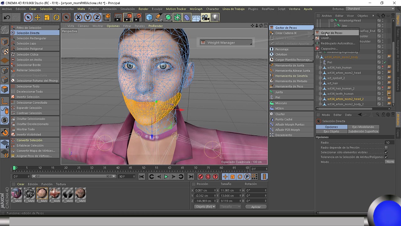 Rigging a character using Mixamo rigging and simple facial rigging in Cinema 4D for Iclone