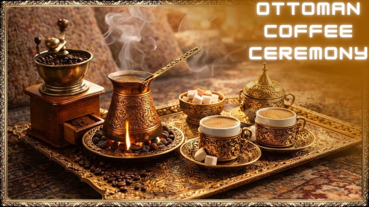 Ottoman Coffee Ceremony 4K – Relaxing Fire, Steam & Vintage Grinder Loop
