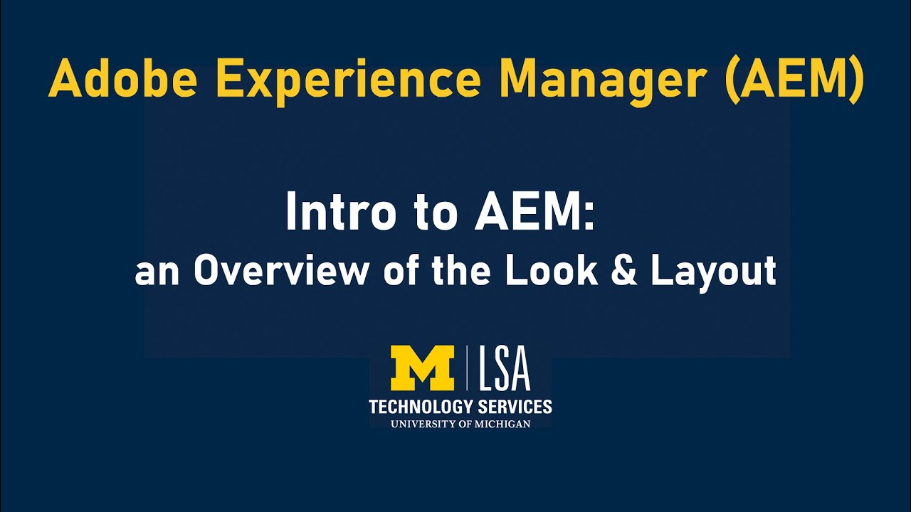 AEM Training: Intro to AEM