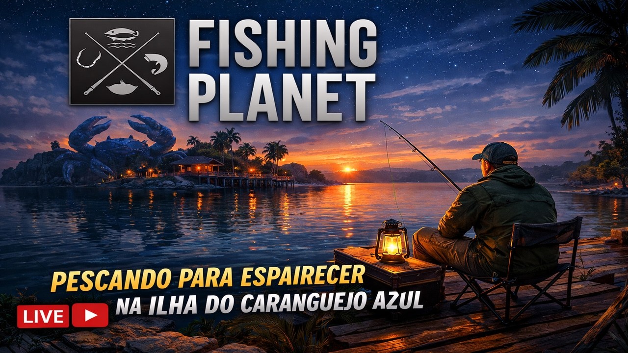 🌙 PESCA NOTURNA PRA RELAXAR 🎣 | Blue Crab Island no Fishing Planet | Bora espairecer juntos!