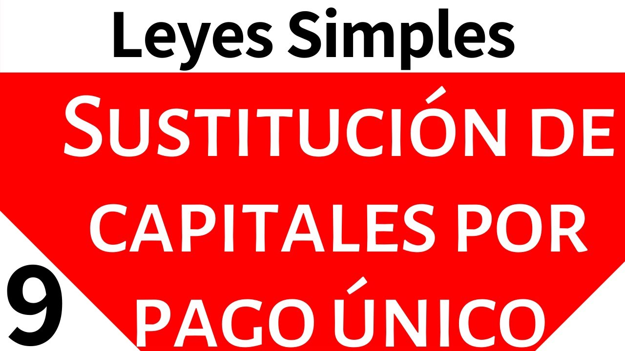 Matemáticas Financieras. Leyes Simples: Sustitución de capitales por pago único.