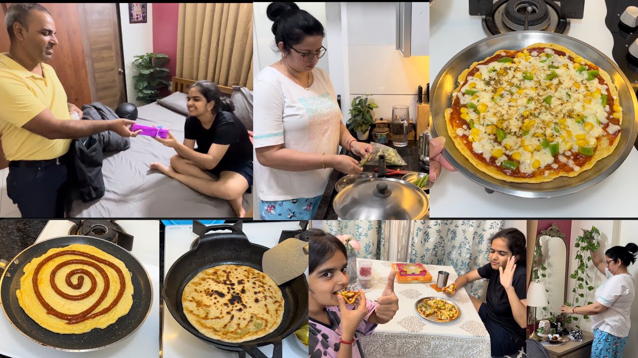 🎁GIFT for Daughter *New* PIZZA Recipe🍕मटर आलू का पराठा #pizza #paratha #recipes #cooking