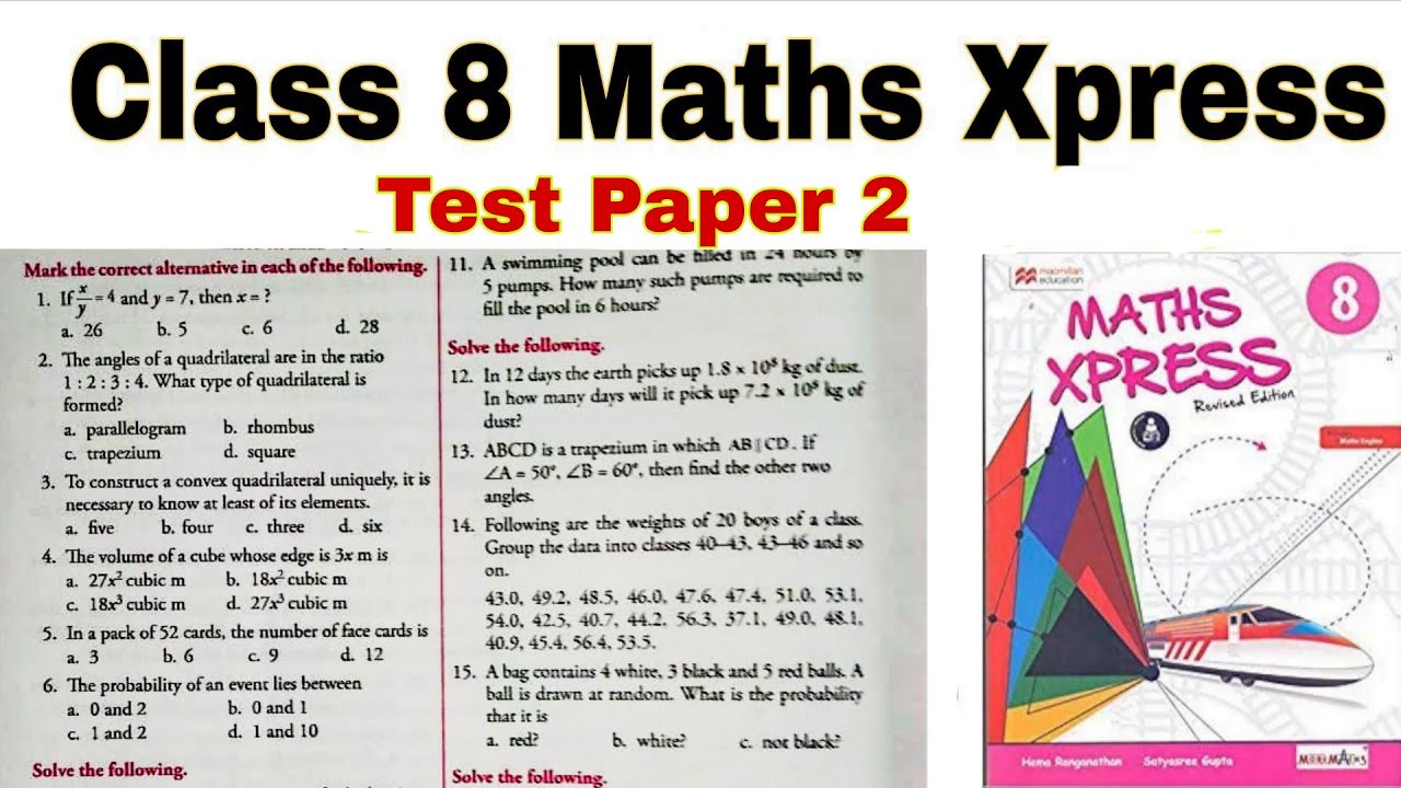 Class 8 Maths Test Paper 2 Solution in Hindi | Maths Xpress