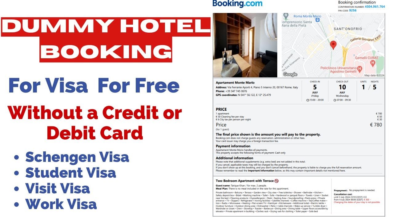 Dummy Hotel Booking for Visa Application | Free Hotel Reservation without Credit Card| Hindi