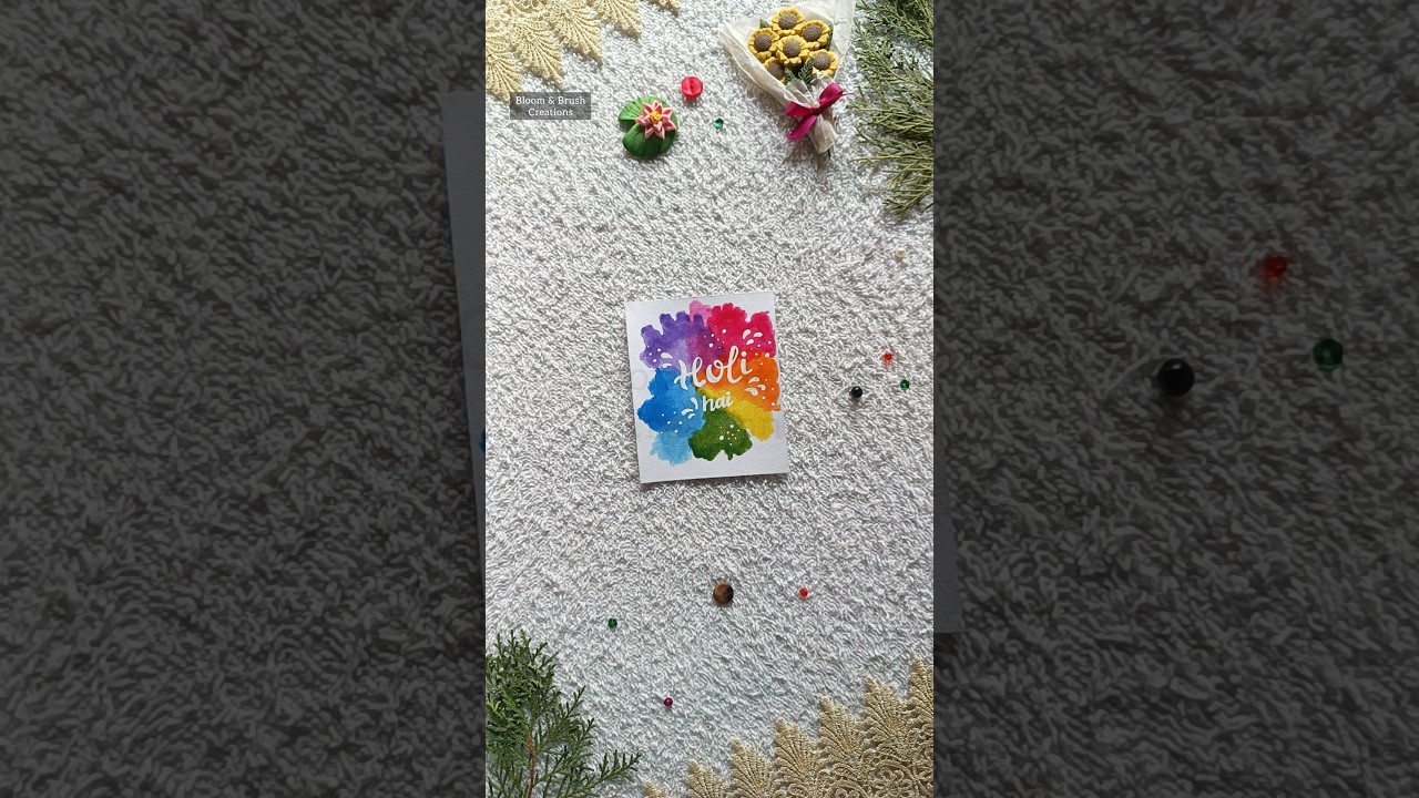 DIY Holi Card ✨। #aesthetic #papercrafts #viralnow #trendingshorts #holi