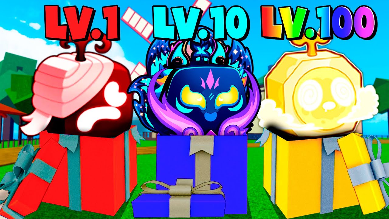1 ao 100 mas os presentes definem a minha fruta no Roblox🎁😱