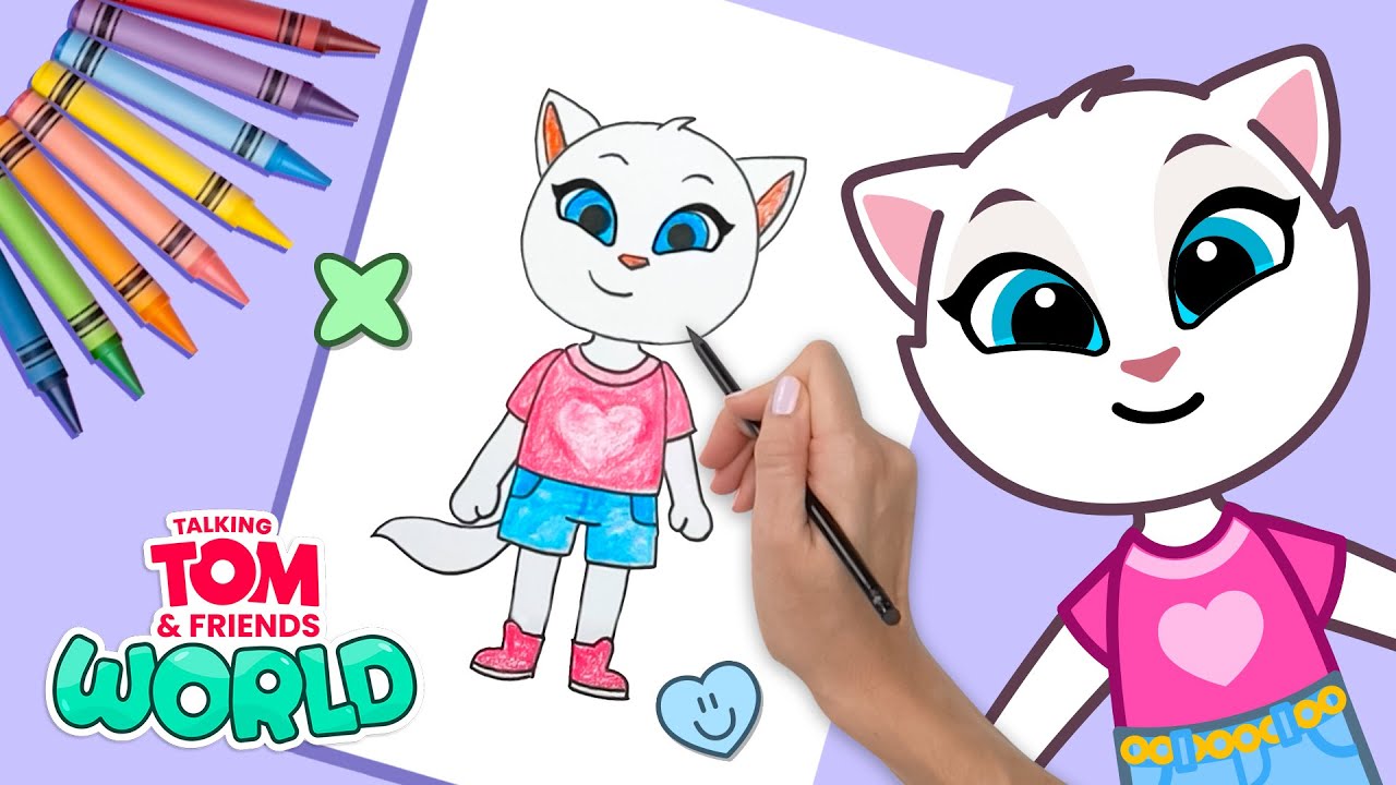 How to Draw Angela ✏️ Talking Tom & Friends World: Easy Crafts