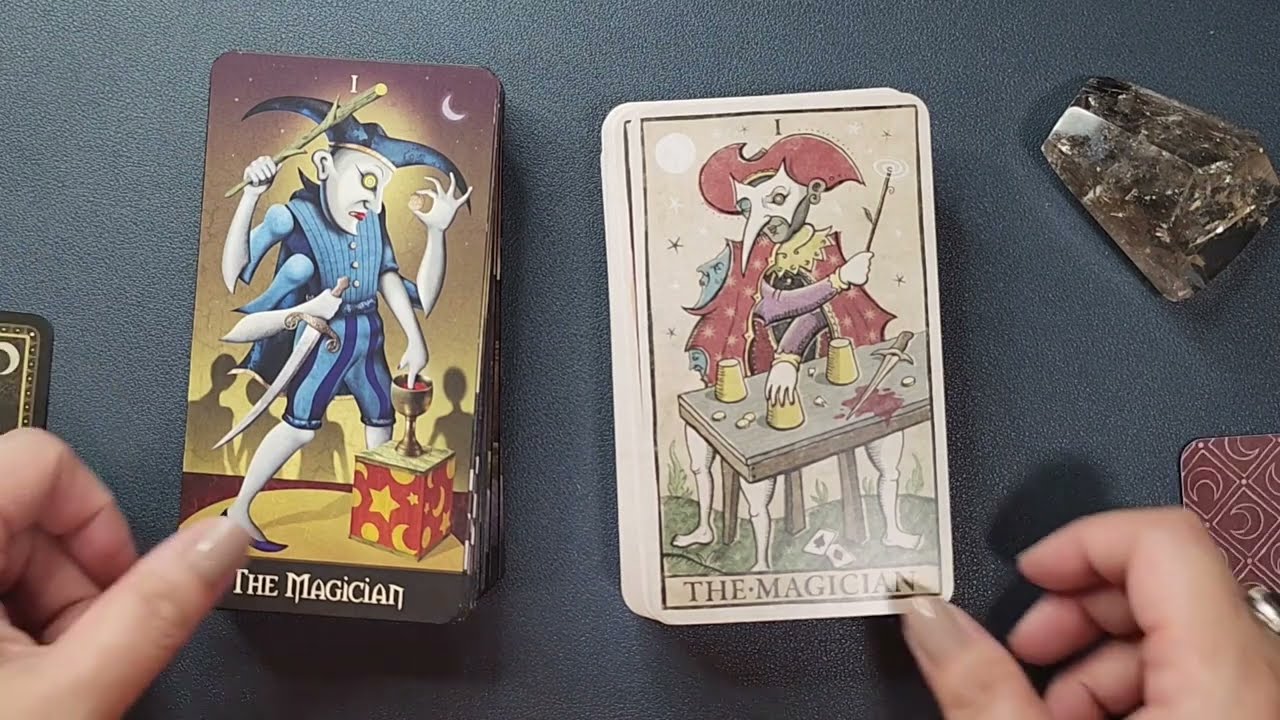 Trionfi della Luna Illustrated Pips Side by Side with the Deviant Moon Tarot - Full Flip Through