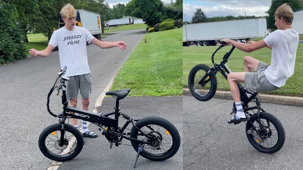 JASION FOLDABLE E-BIKE UNBOXING & REVIEW! * CAN IT WHEELIE? *