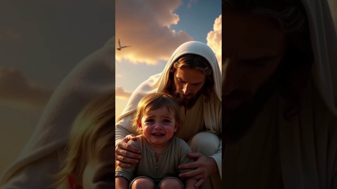 “When the Child Was Afraid… Jesus Held Him Close ✝️🤍” 