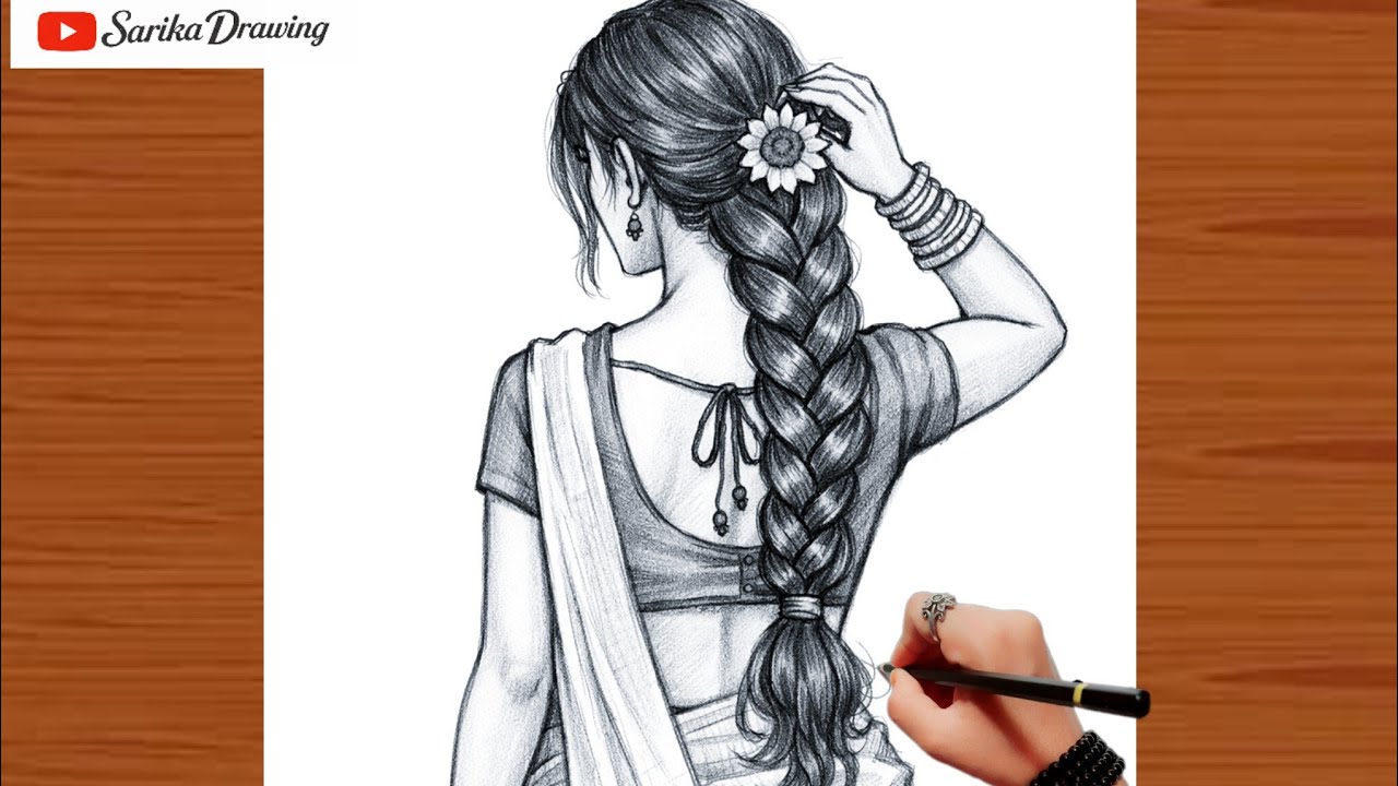 Traditional girl pencil drawing || How to shade drawings with pencil 