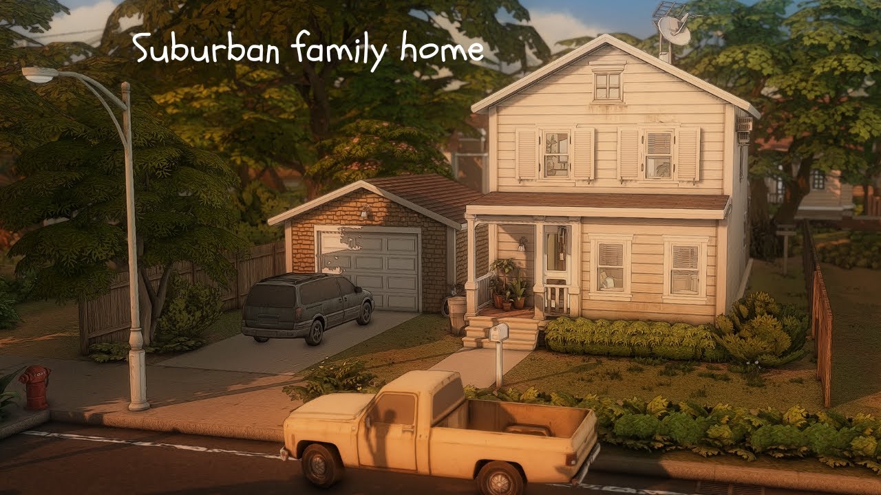 Realistic Suburban Family Home | Sims 4 - Speed Build | CC