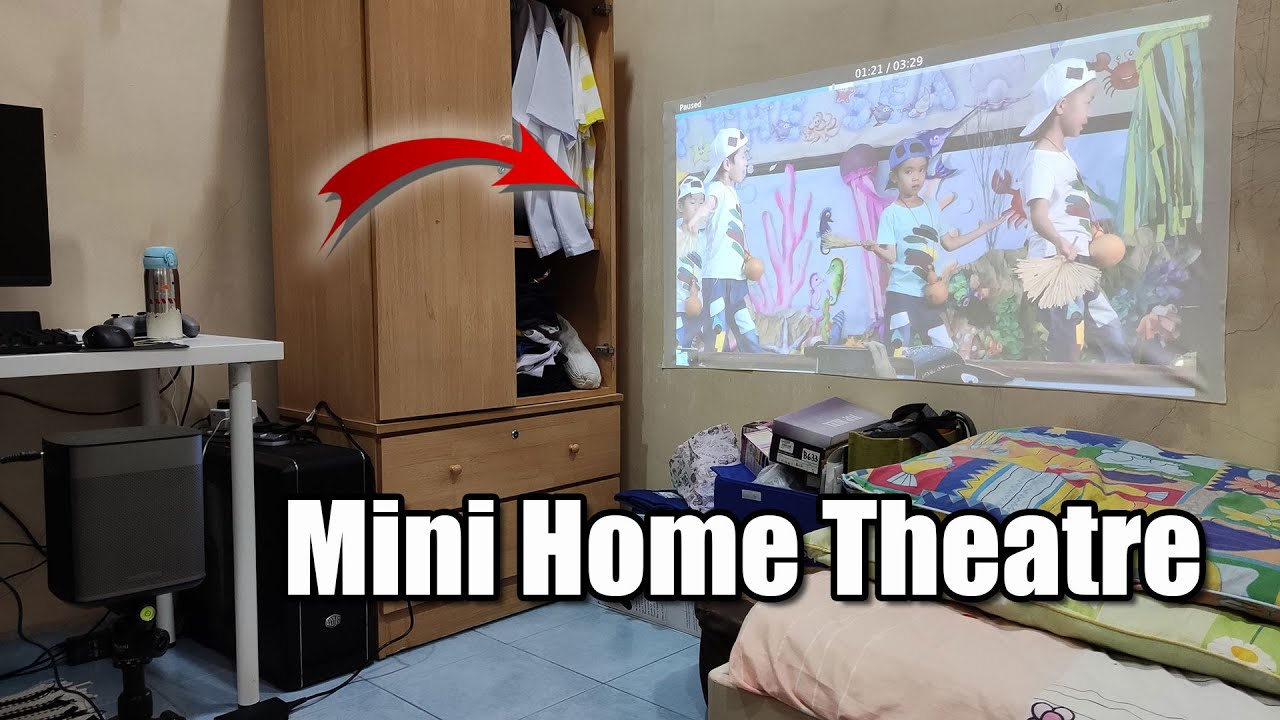 Budget Mini Home Theatre - XGIMI Halo+ DLP Projector + 60" White Grid ALR Screen
