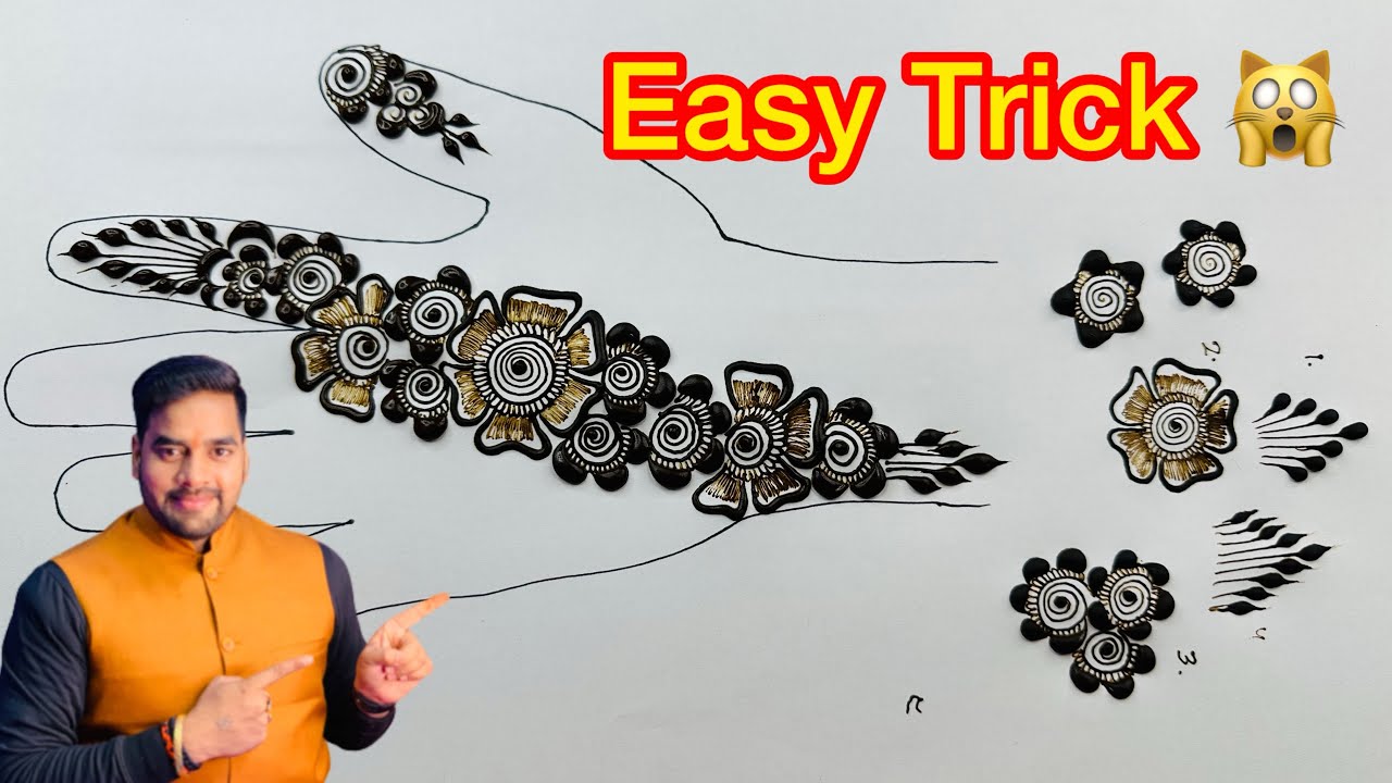 Henna Classes Day - 20 । Easy Trick For Mehndi Design । Henna Tricks । How To Draw Mehndi Design