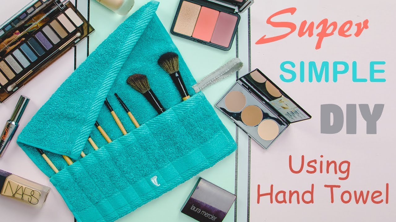 How To: SUPER SIMPLE Cosmetic MAKEUP BRUSH ROLL BAG DIY Tutorial | Ming Zhao