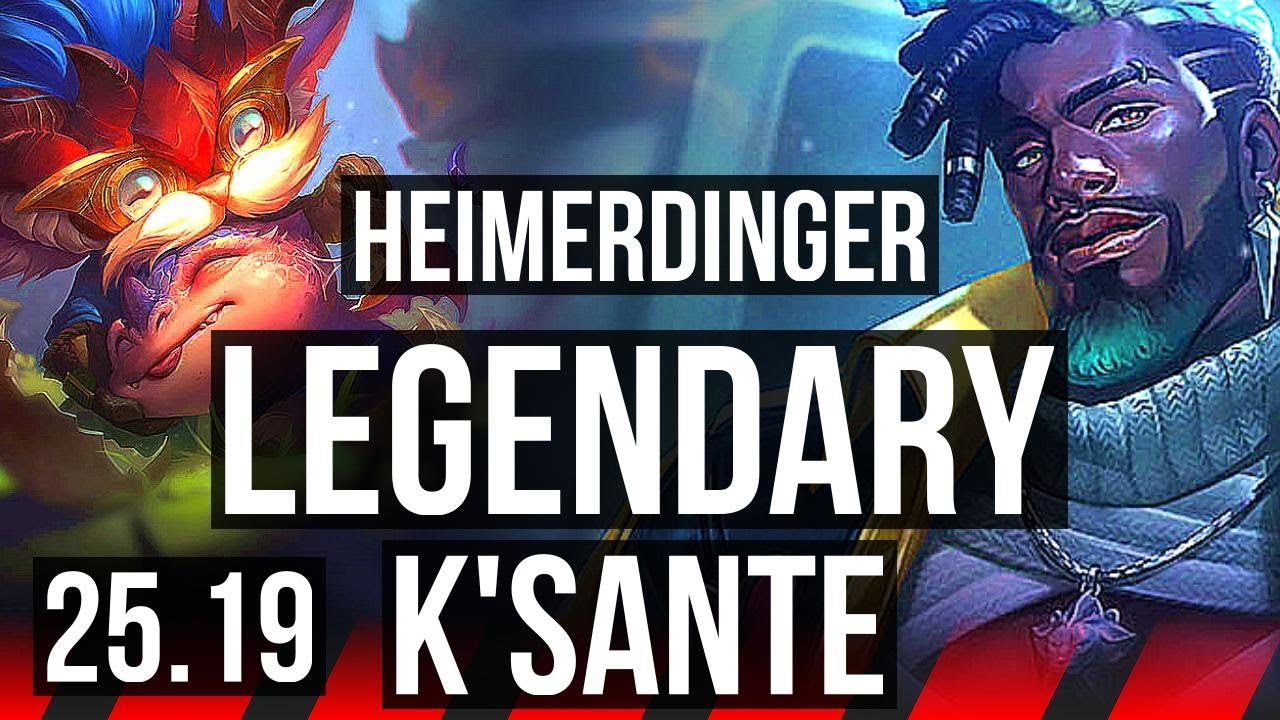 HEIMERDINGER vs K'SANTE (TOP) | 8 solo kills, 9/1/0, Legendary, Rank 14 Heimer | EUW Master | 25.19