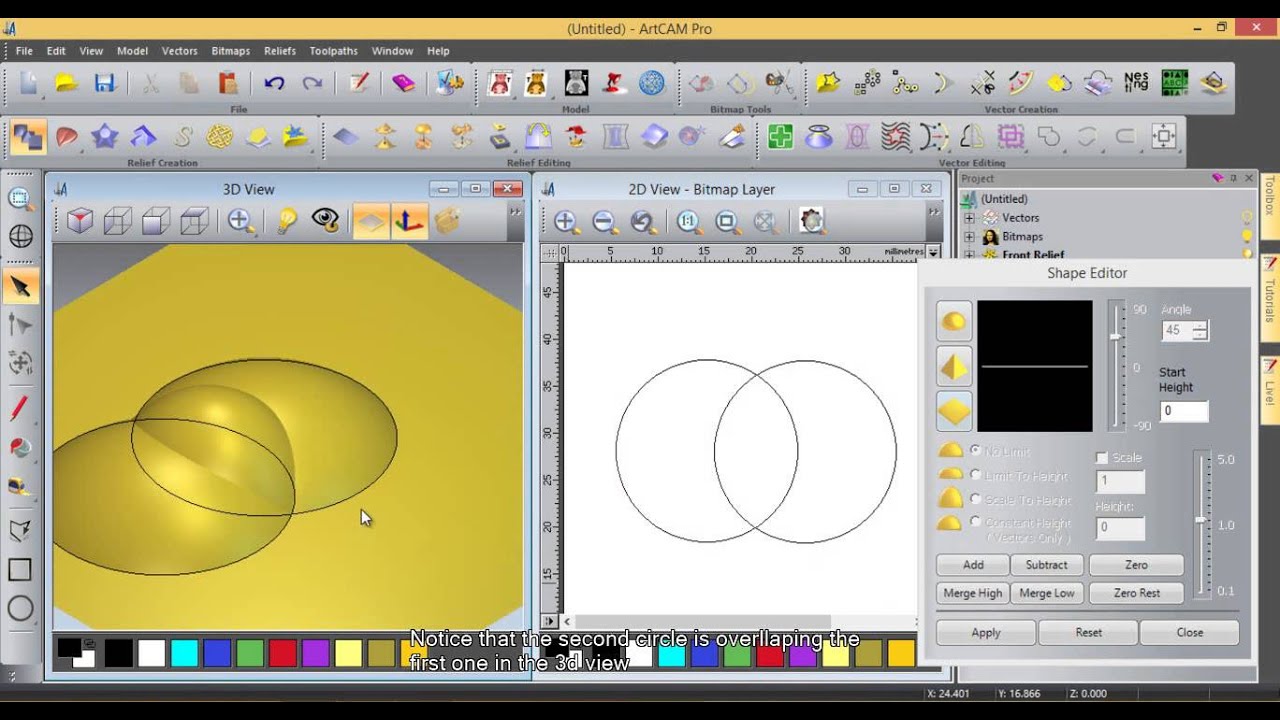 Shape Editor - ArtCAM