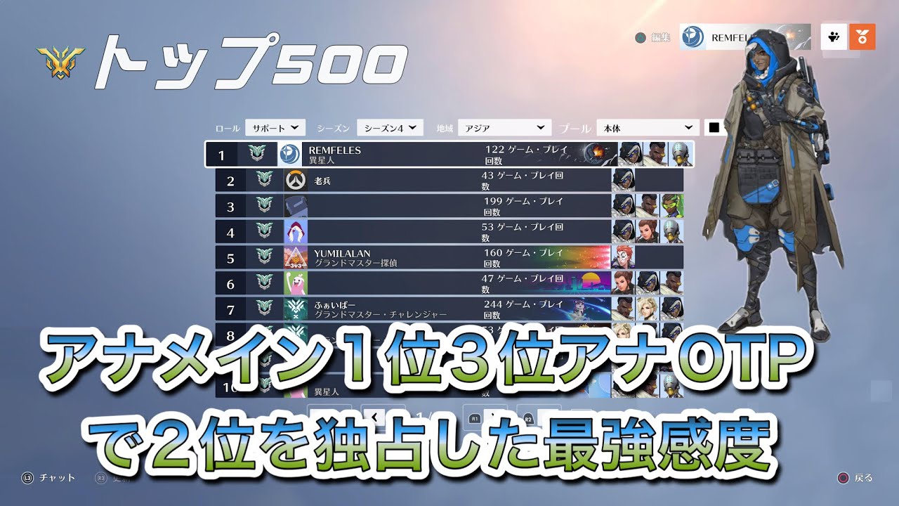 [CSオーバーウォッチ2]アナの最強感度(PS5)