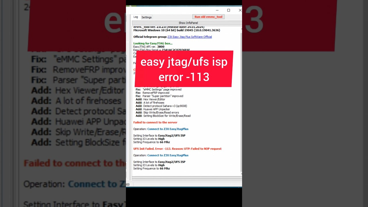 Easy Jtag Plus UFS 254 Adapter Error 113 Fixed Easy To Fix