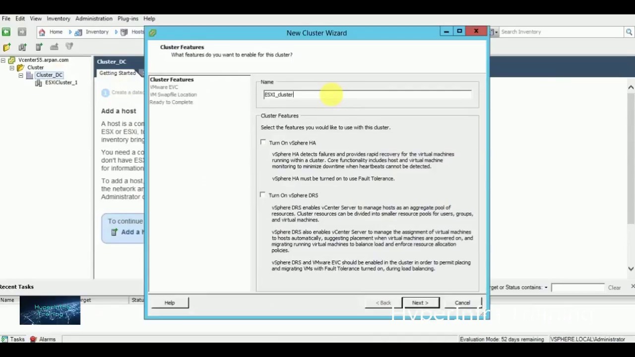 10.Creating and configuring cluster - Vsphere HA and DRS