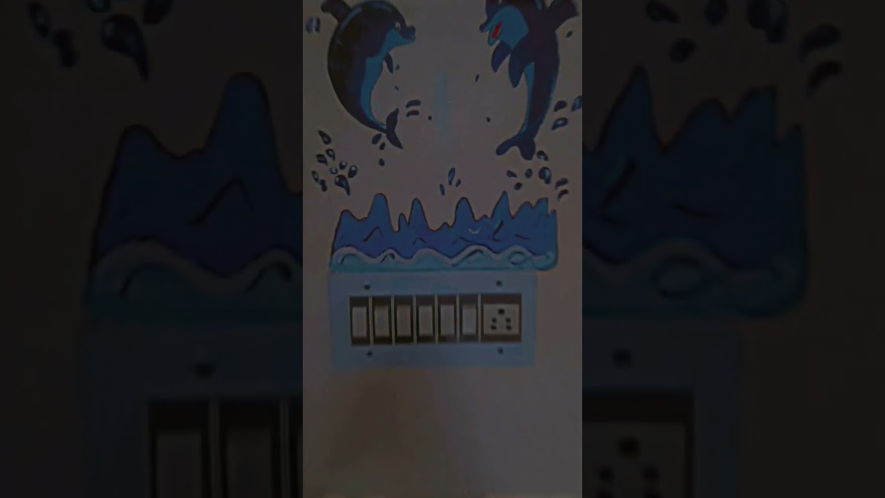 Wall painting||Painting||Attractive||creative||dolphin painting||Wall painting of dolphin||create||