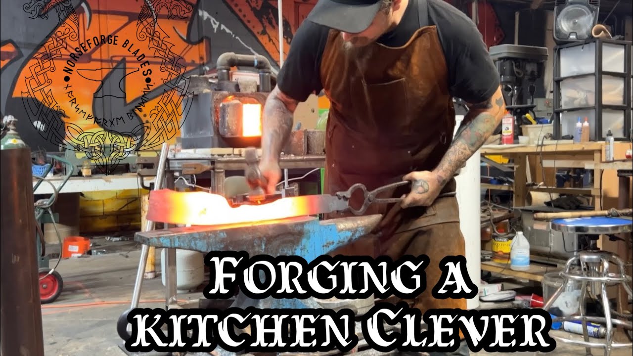 Forging a kitchen clever from a leaf spring
