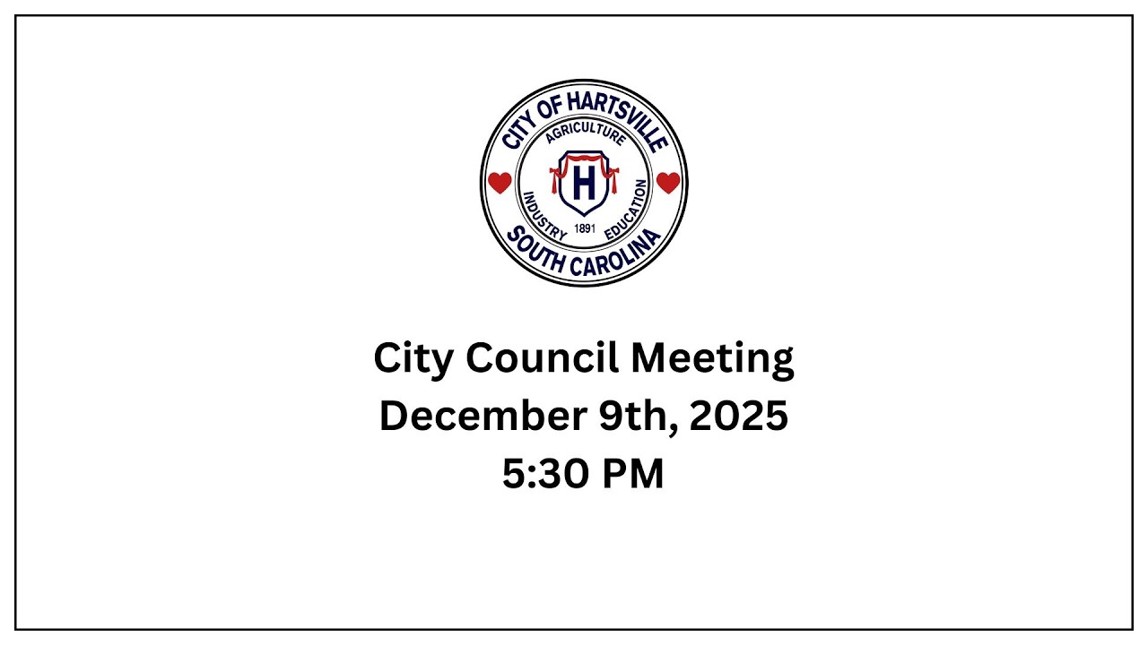 City Of Hartsville Council Meeting 12.9.2025