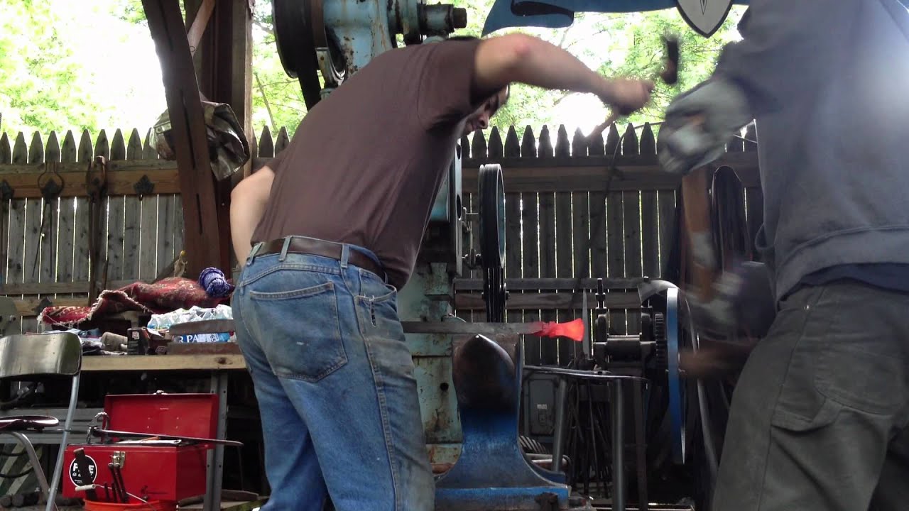 Sam Salvati forging a katzbalger pommel, Matt Stagmer striking part 2