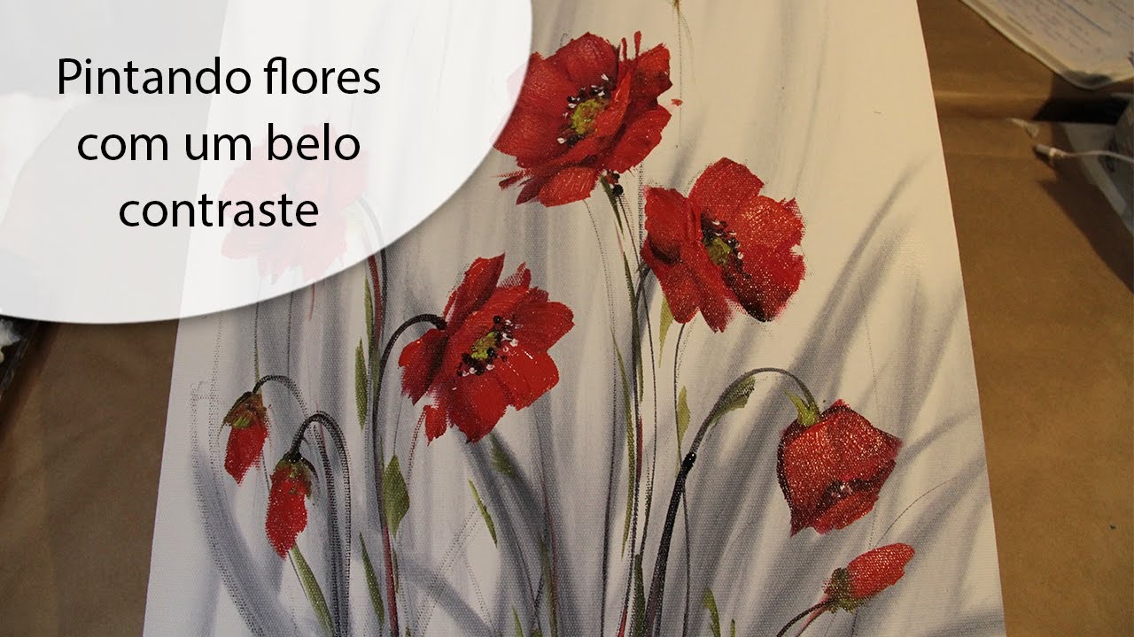 Pintando flores com um belo contraste