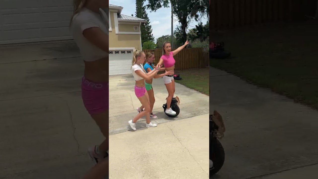My hot US girlfriend is teaching me how to ride a unicycle