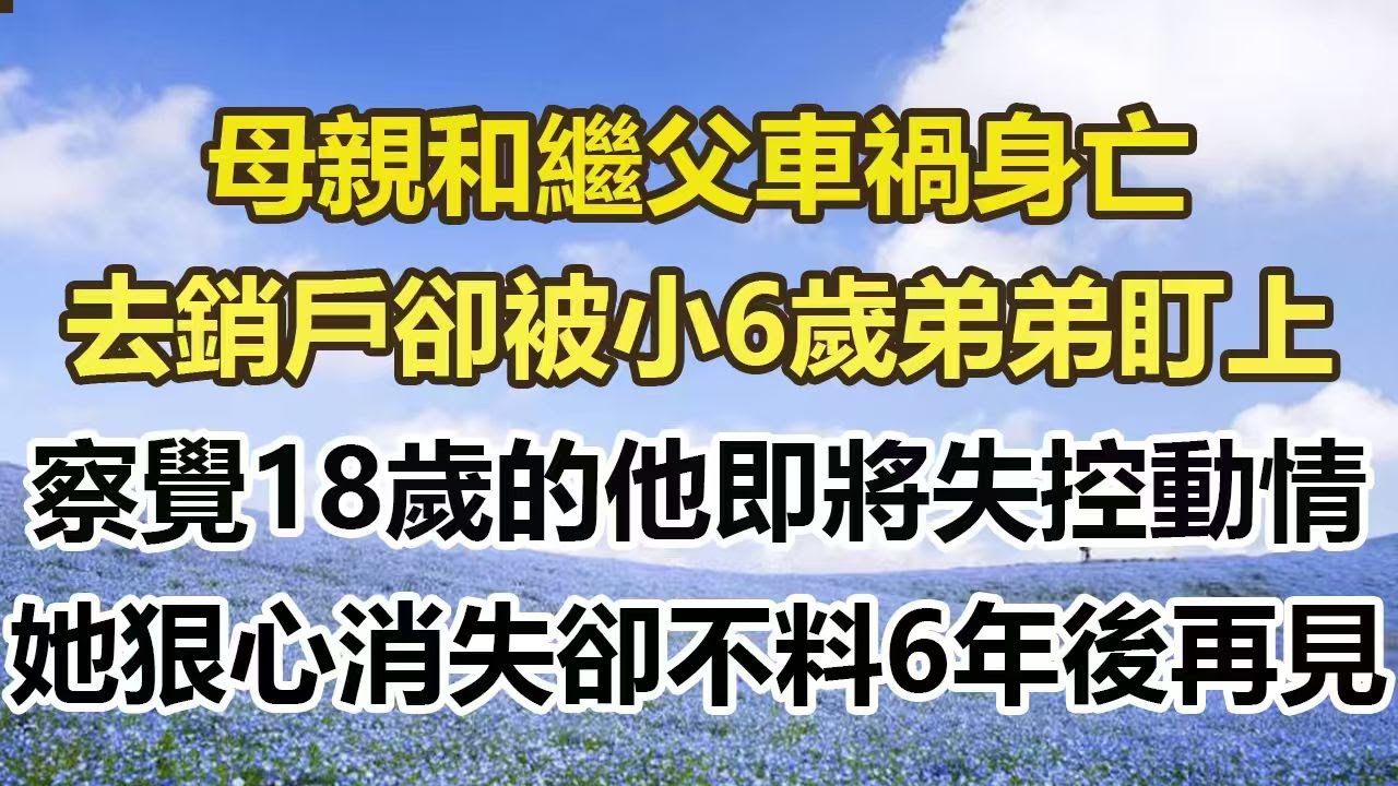 母親和繼父車禍身亡，去銷戶卻被小6歲弟弟盯上，察覺18歲的他即將失控動情，她狠心消失卻不料6年後再見。#幸福敲門 #為人處世 #生活經驗 #情感故事