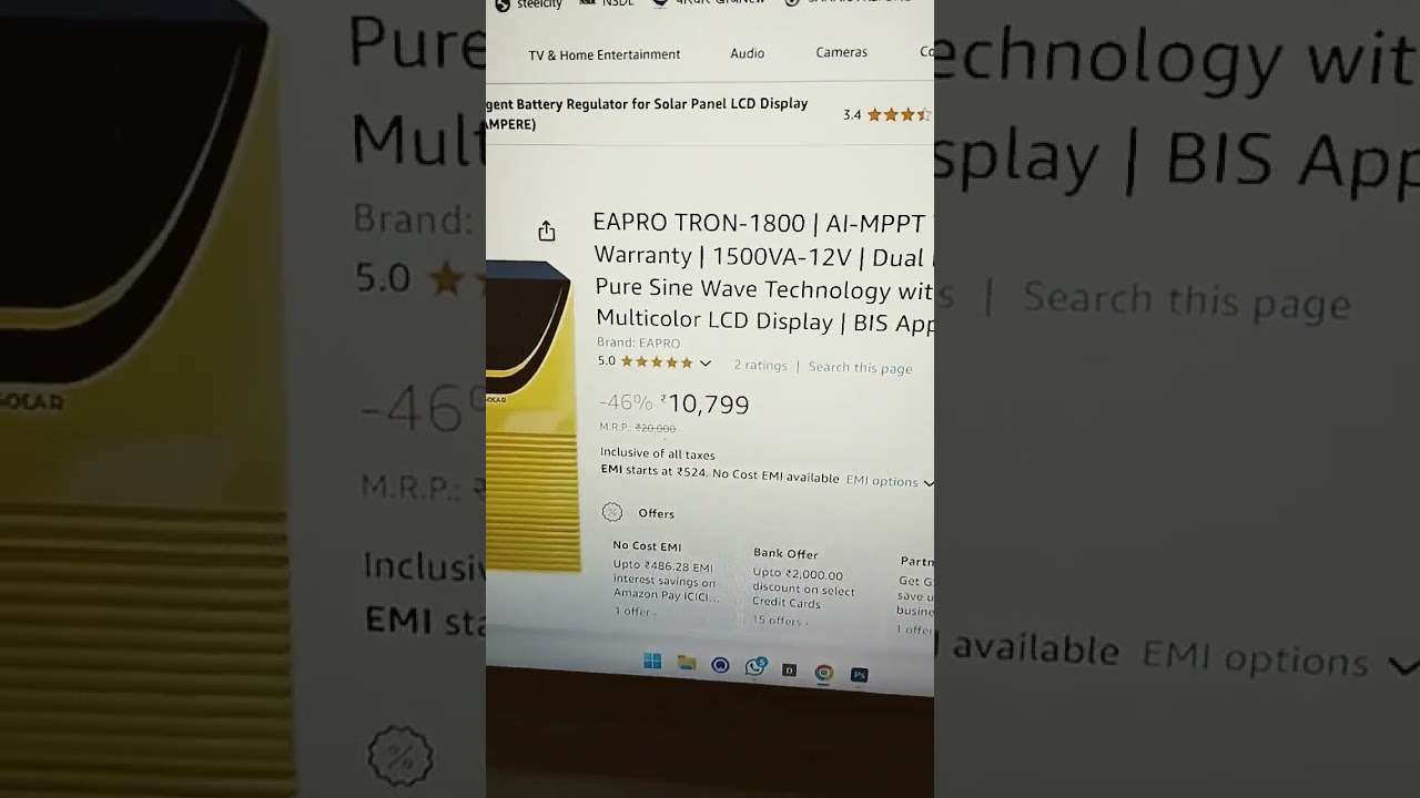 10799 only.Eapro Tron 1800 solar Inverter 100 amp MPPT.this is not a promotion only for information