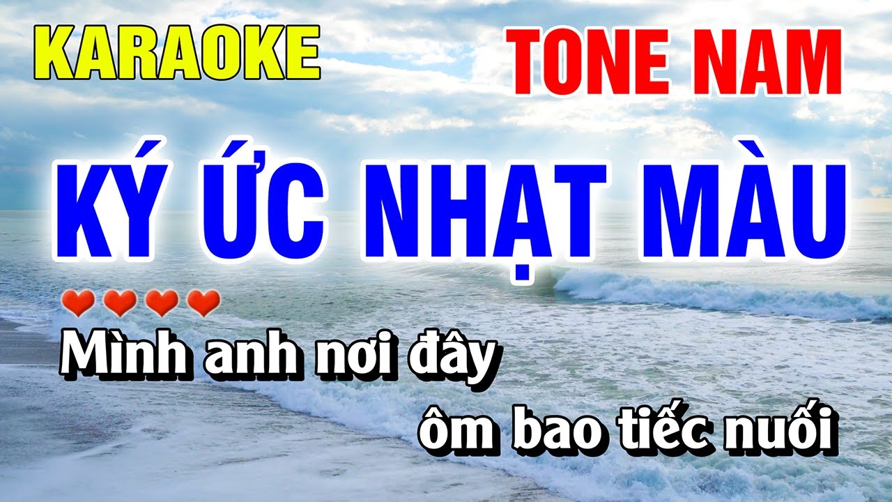 Karaoke Ký Ức Nhạt Màu Tone Nam Beat Hay | Hoàng Luân