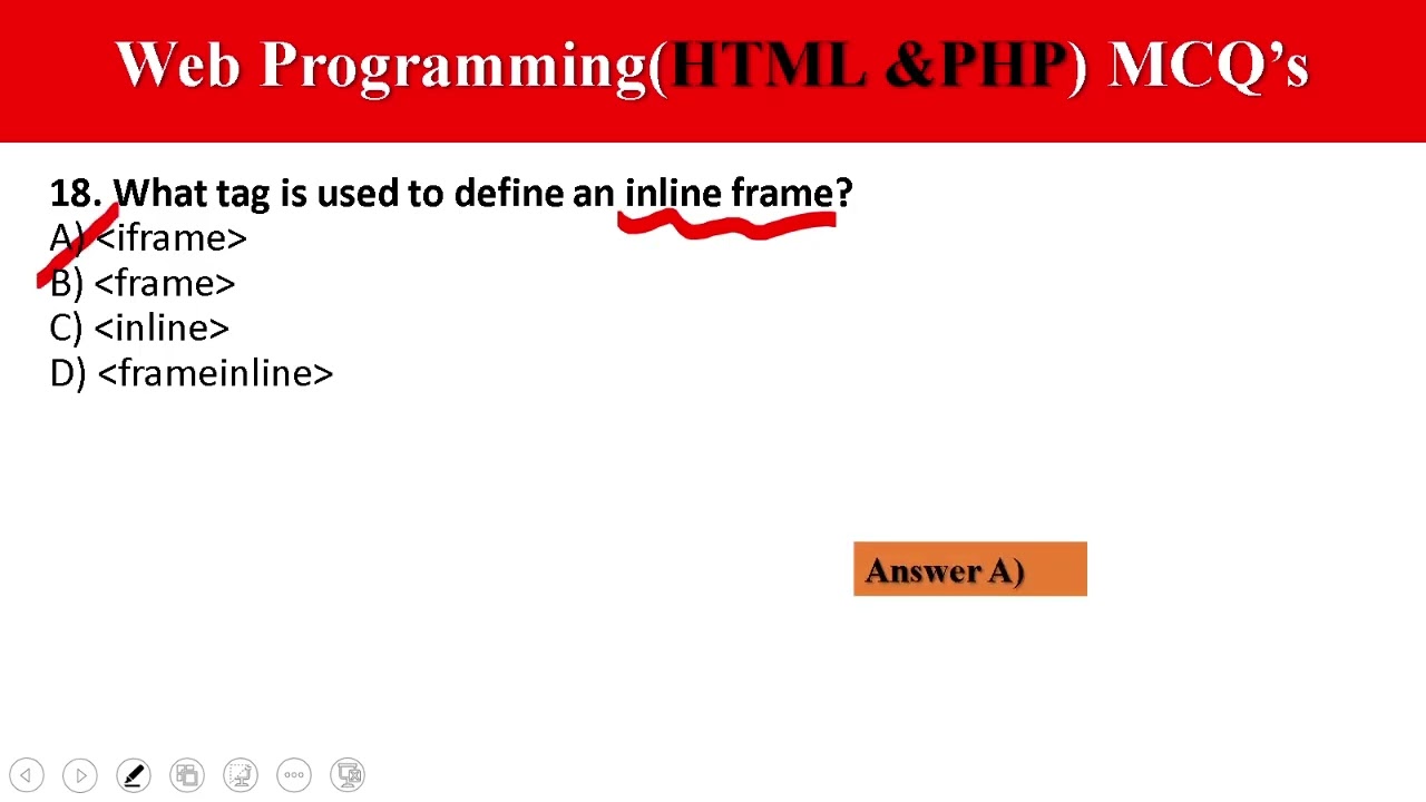 Top 50 Web Programming HTML &PHP MCQ's part 1
