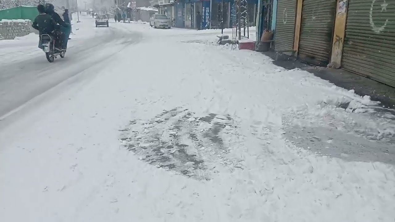 Snow on the road || Snowing here and there || snow is everywhere 