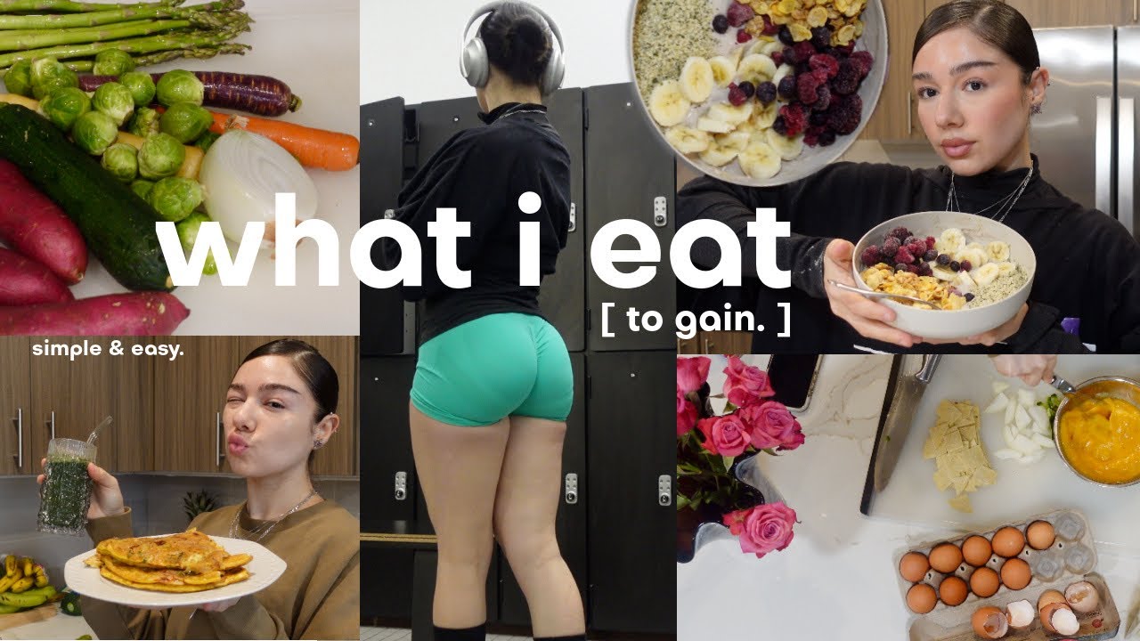 WHAT I EAT IN A DAY: easy & realistic, high protein, my fit weight gain journey up +20lbs, wellness✿