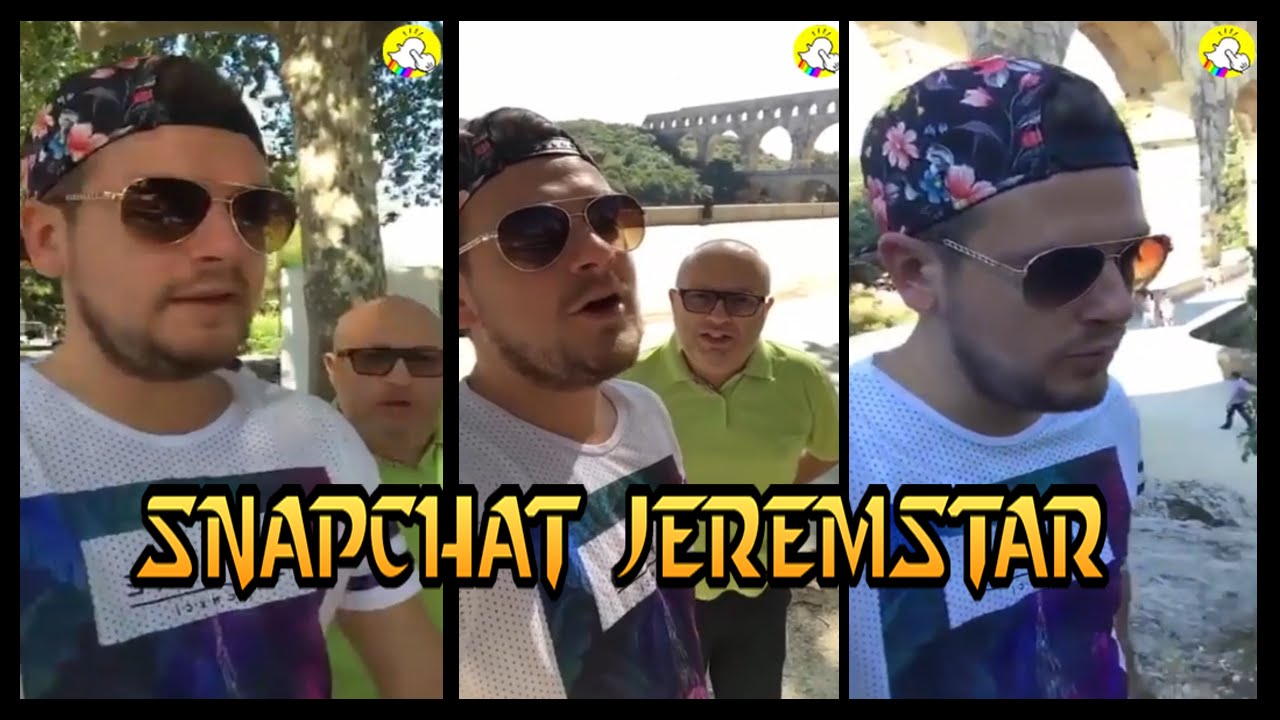 Jeremstar visite le pont du Gard avec Babybel sur Snapchat