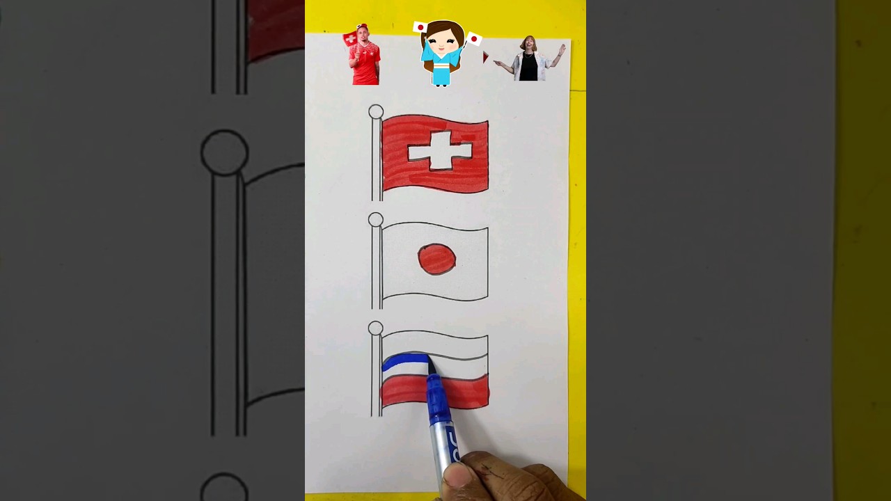 Switzerland 🇨🇭 vs Japan 🇯🇵 flag art #art #flag #flagart #india #nationalflag #