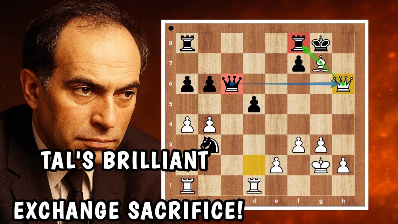Mikhail Tal Unleashes a Stunning Exchange Sacrifice That Ignites a Ruthless Endgame Attack