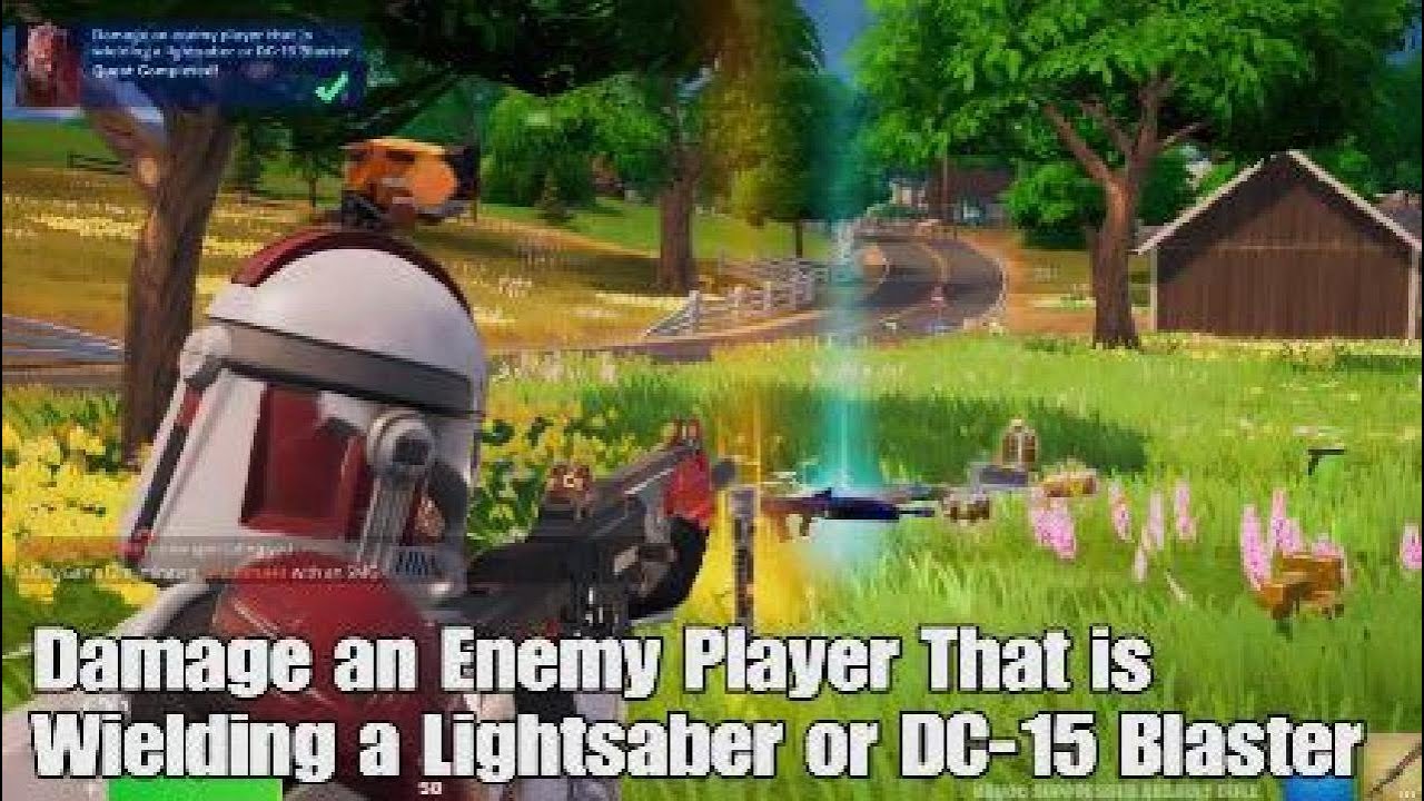 Damage an Enemy Player Wielding a Lightsaber or DC-15 Blaster - Fortnite The Force Within Quest