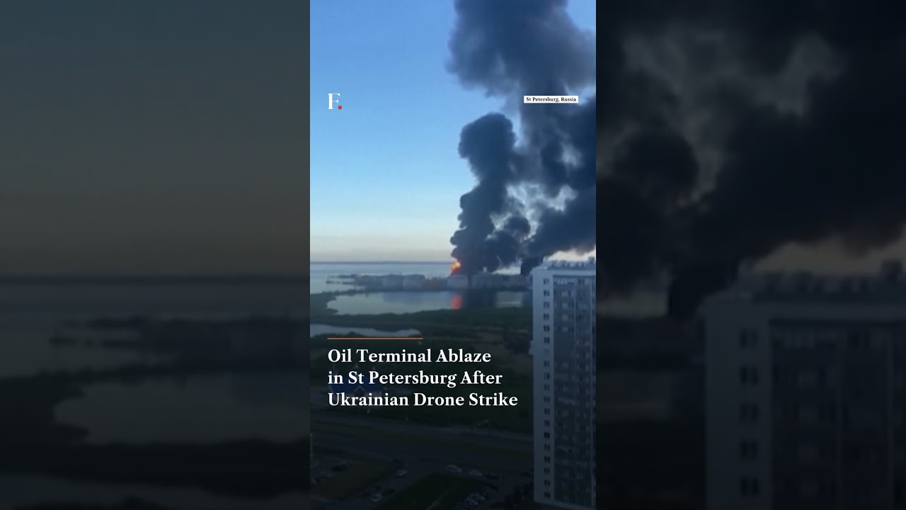 Oil Terminal Ablaze in St Petersburg After Ukrainian Drone Strike